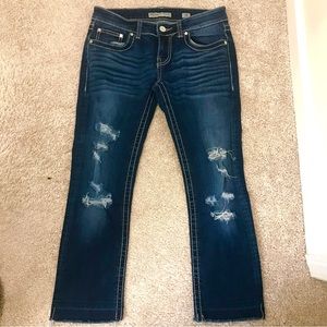 BKE Stella Denim Jeans Distress Womens 28 Blue Cotton Blend